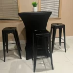 Black Metal Backless Barstool Rental - Image 2