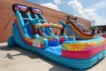 20′ Miami Vice Double Lane Water Slide - Image 3